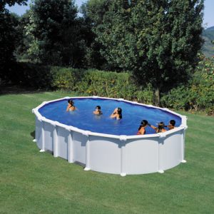 Piscina Gre Haiti ovalada acero chapa blanca