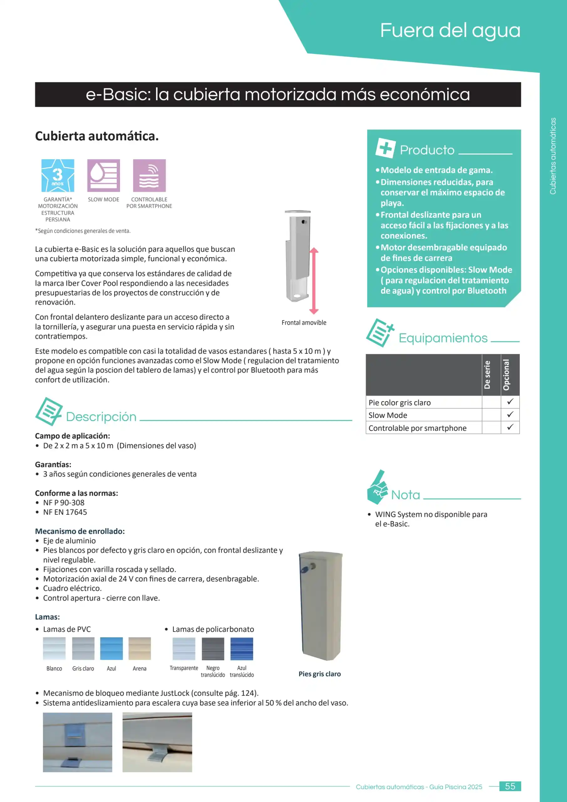 Cubierta automática fuera del agua e-Basic | PisciManía Cubierta automática fuera del agua e-Basic