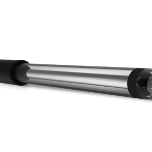 Cross-sectional rendering of a cylindrical mechanical assembly with an inner rod and outer housing and visible internal components at the right end.