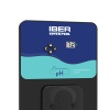 IBER Cover Pool pH monitor with digital display showing pH 7.2 and navigation buttons on a blue panel of a pool system.
